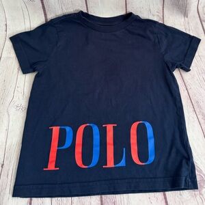 Polo by Ralph Lauren Kids Navy Blue Tee with Red and Blue Logo Size 3T